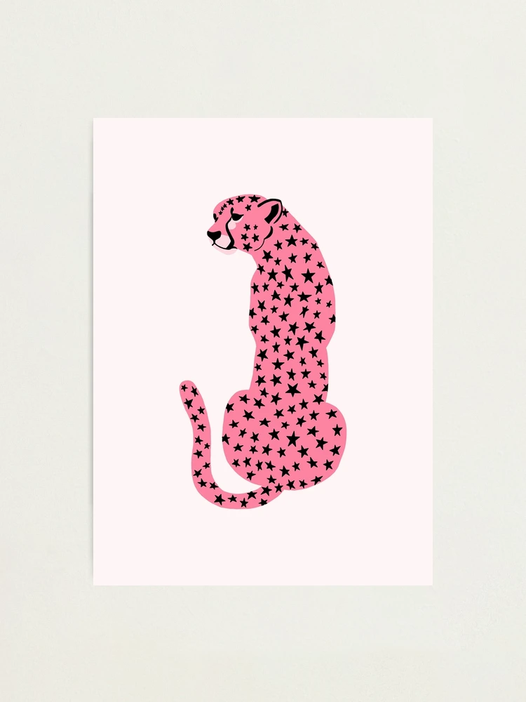 『 Pink cheetahs 』by Ally 20*20cm Pink Leopard Print Bedroom Wall Art Pastel Prints Pink