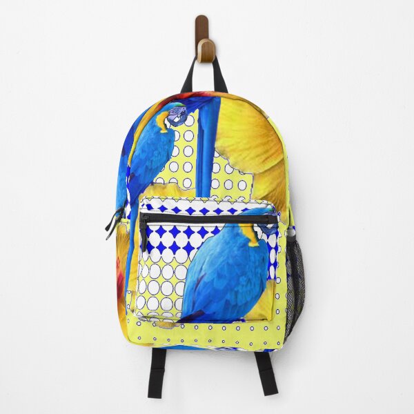 Item preview, TROPICAL BLUE MACAWS MODERN YELLOW HIBISCUS FLORAL ART designed and sold by sharlesart.