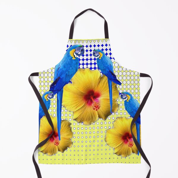 Item preview, TROPICAL BLUE MACAWS MODERN YELLOW HIBISCUS FLORAL ART designed and sold by sharlesart.