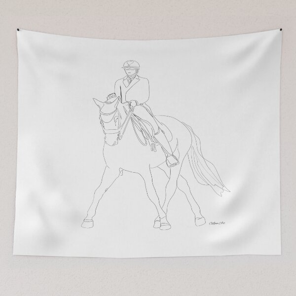 Item preview, Dressage Horse Drawing  designed and sold by Rocky Mountain Artistry.