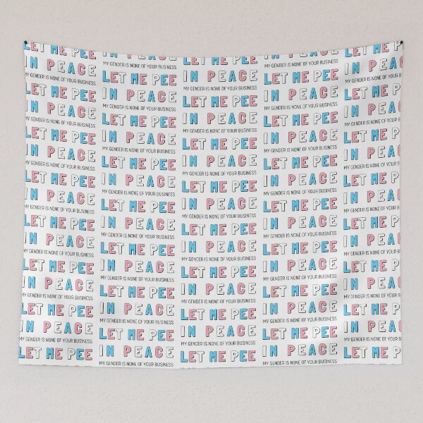 Item preview, Let Me Pee In Peace + Tag Line - Trans Flag designed and sold by myqueercloset.