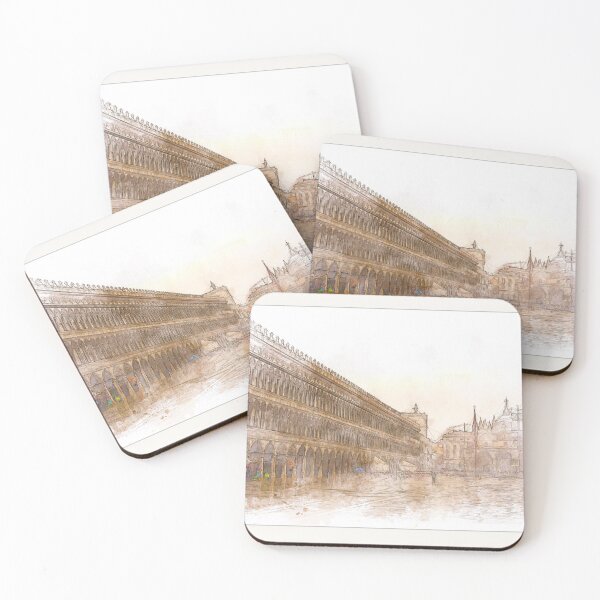 Item preview, Saint Marks Square (Piazza San Marco), Venice, Italy - Line and Wash Sketch designed and sold by Retro Art Factory.