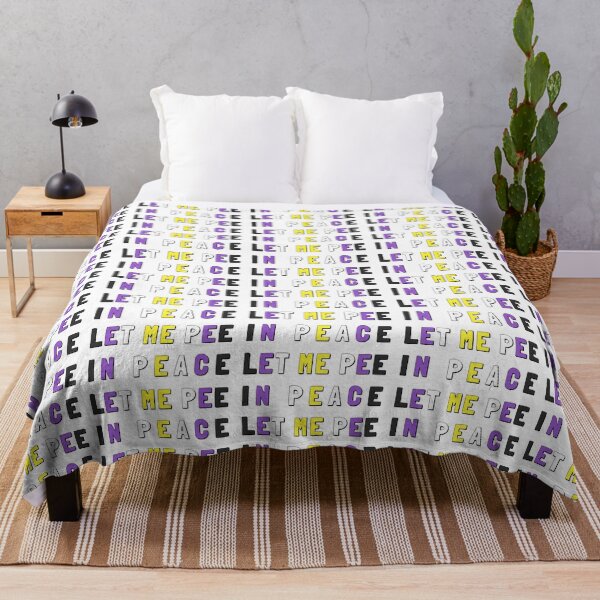 Item preview, Let Me Pee In Peace - Nonbinary Flag designed and sold by myqueercloset.