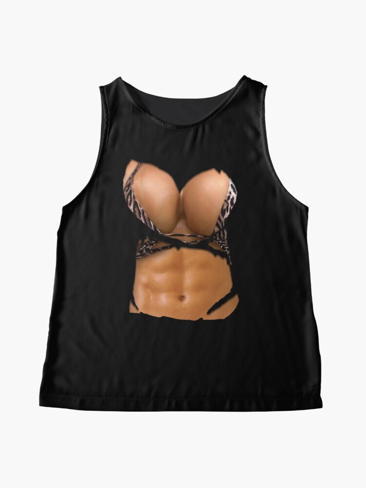 Fake Abs Shirt Bikini Body Muscle Six Pack Fake Big Boobs