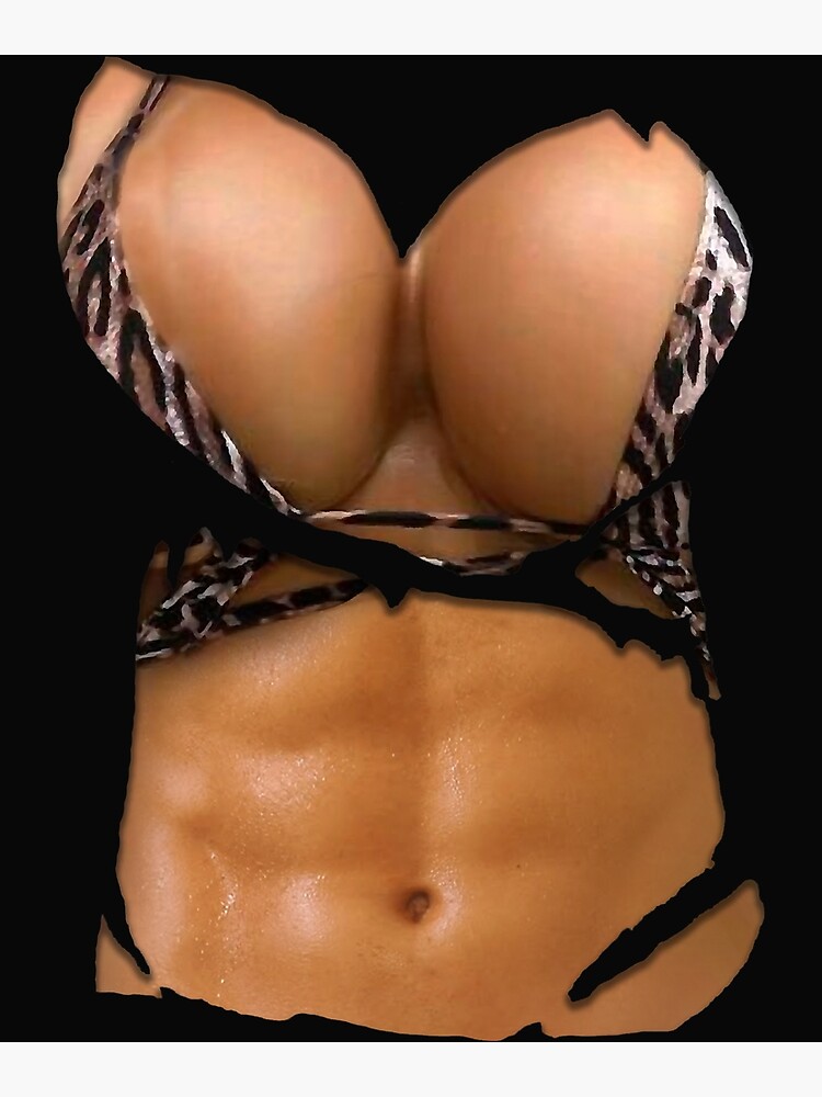 Fake Abs Shirt Bikini Body Muscle Six Pack Fake Big Boobs Essential  T-Shirt for Sale by wavatipton