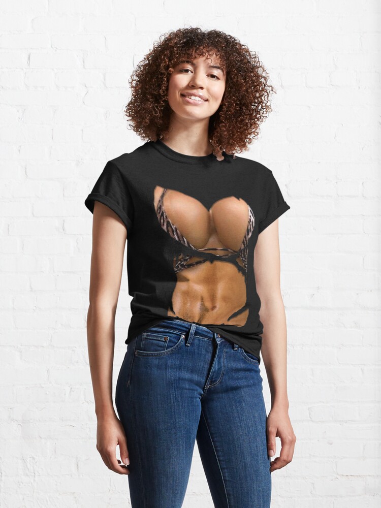 Classic T-Shirt for Sale mit Fake Abs Shirt Bikini Körpermuskel Six Pack  Fake Big Boobs von wavatipton