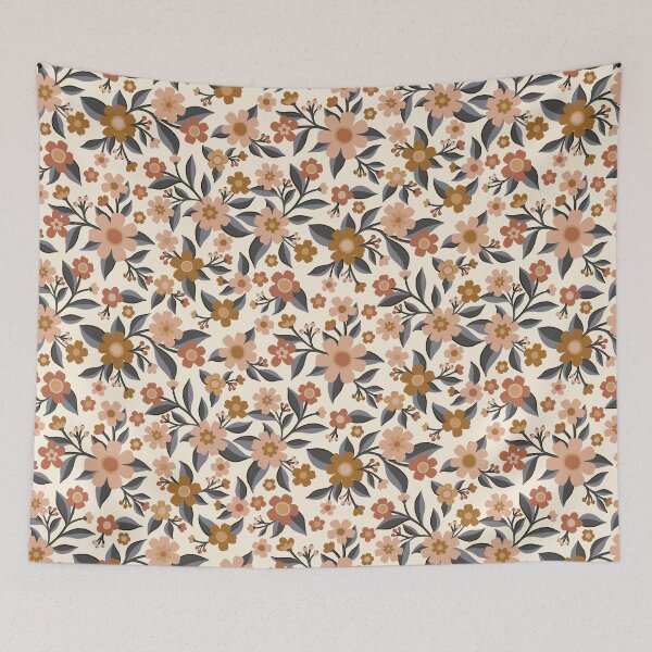 Item preview, Earthy Folky Floral Pattern  designed and sold by BexMorleyArt.