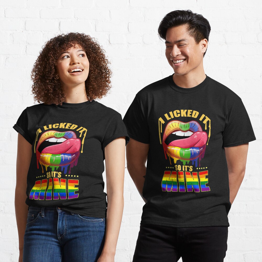 I Licked It So Its Mine Rainbow Lips  Classic T-Shirt for Sale by