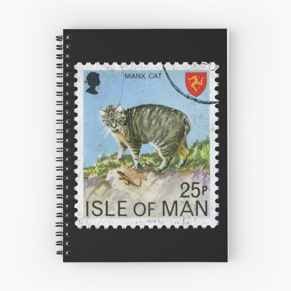 Item preview, Manx Cat Isle Of Man Postage Stamp Blue designed and sold by curledup-cat.