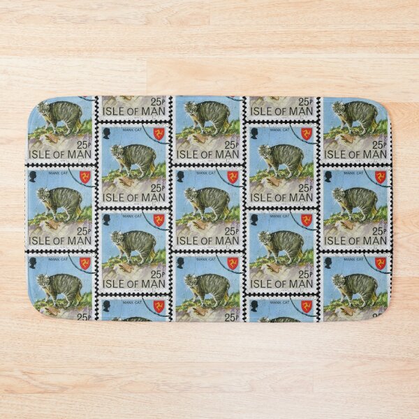 Item preview, Manx Cat Isle Of Man Postage Stamp Blue designed and sold by curledup-cat.