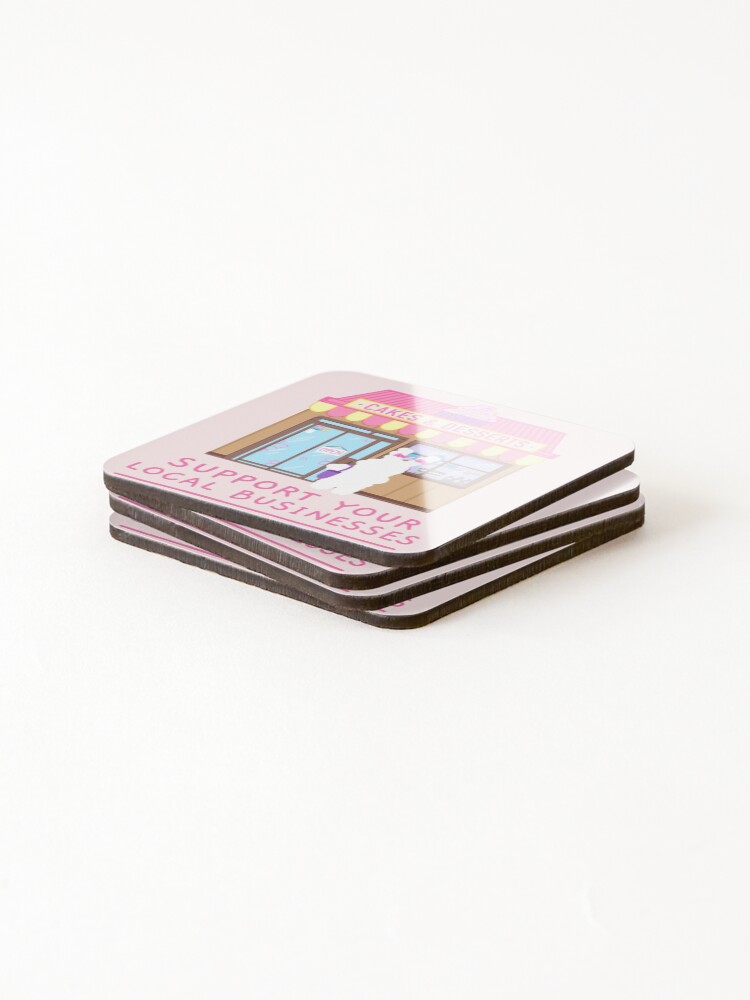 Thumbnail 4 of 5, Coasters (Set of 4), Support Local Businesses. designed and sold by TheGoToStore.