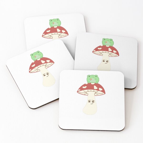 Item preview, cute frog on mushroom designed and sold by madisonscottage.