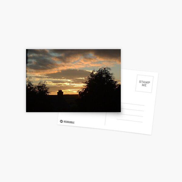 Sunset Over Houses Postcard