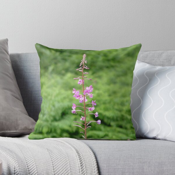 Tall Willow Herb Throw Pillow