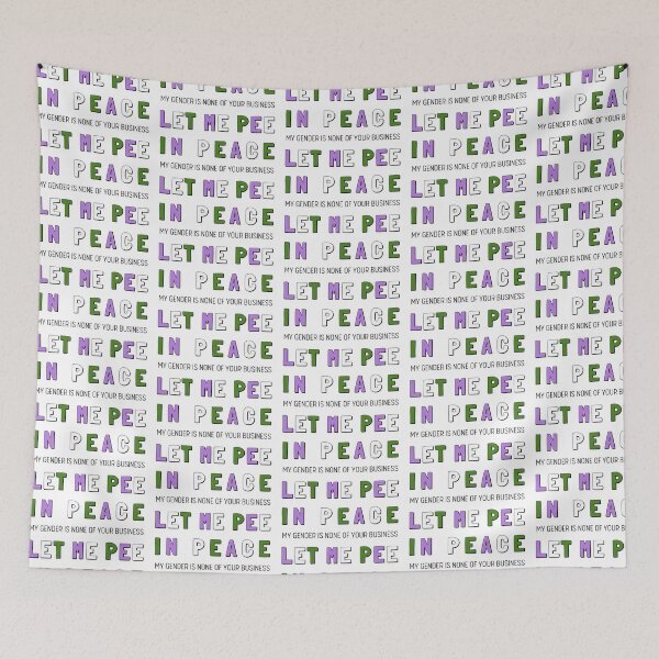 Item preview, Let Me Pee In Peace + Tag Line - Genderqueer Flag designed and sold by myqueercloset.