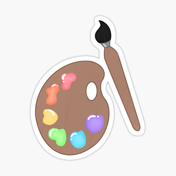 Item preview, Paint pallet and brush designed and sold by UnicornGentle.