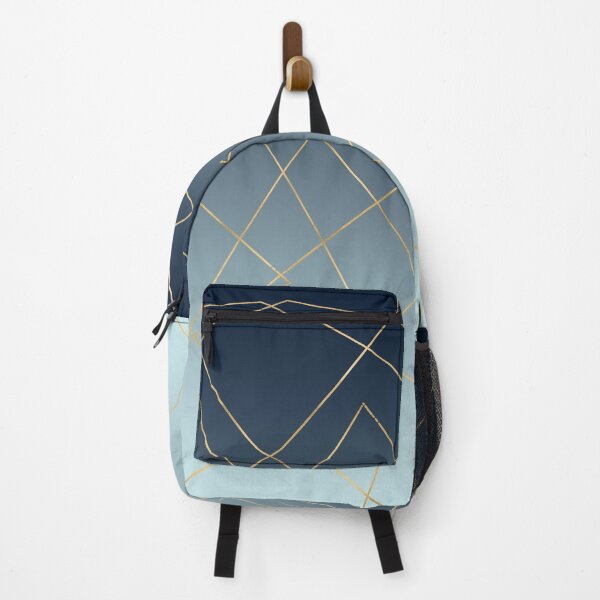 Item preview, Geometric Gold Lines Blue Gradient Design designed and sold by NdesignTrend.