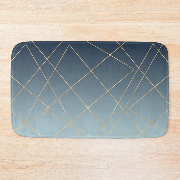 Item preview, Geometric Gold Lines Blue Gradient Design designed and sold by NdesignTrend.