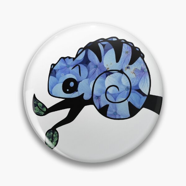 Item preview, Blue Flowered Chameleon on Treebranch designed and sold by BuzzySpaceBee.
