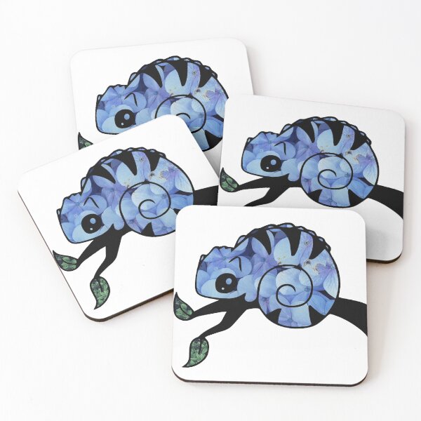 Item preview, Blue Flowered Chameleon on Treebranch designed and sold by BuzzySpaceBee.