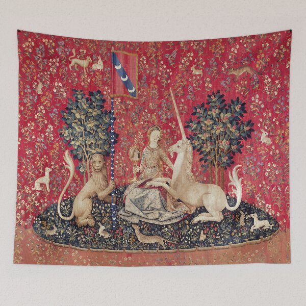 Item preview, Lady and Unicorn Medieval Tapestry Five Senses - Sight designed and sold by VintageArchive.