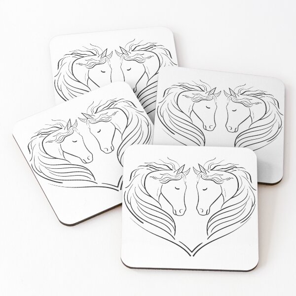 Item preview, Heart of Horses black designed and sold by Demirake.