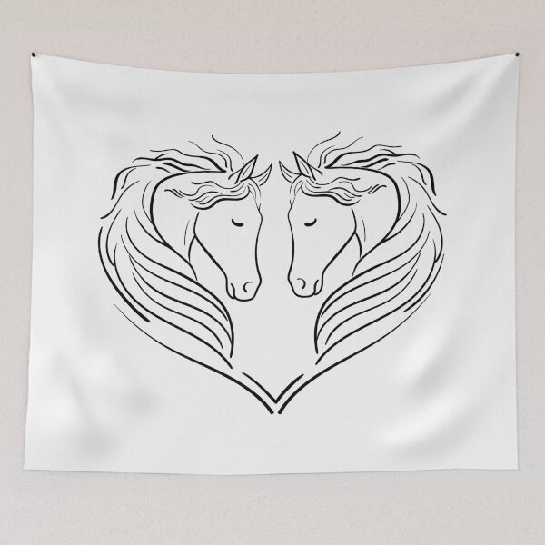 Item preview, Heart of Horses black designed and sold by Demirake.