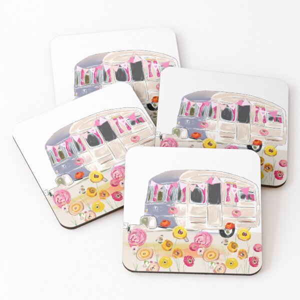 Item preview, Vintage Summer Caravan trailer  designed and sold by Leatextileart.