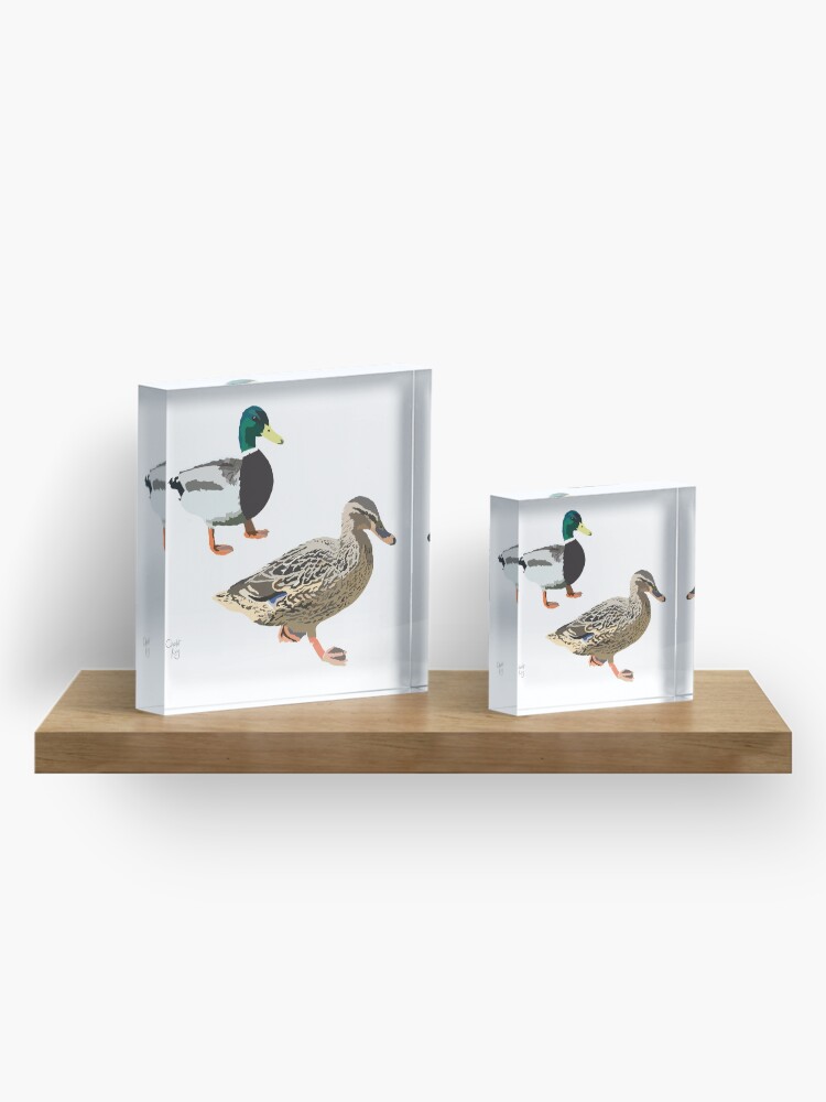 Alternate view of Ducks in Cambridge Acrylic Block