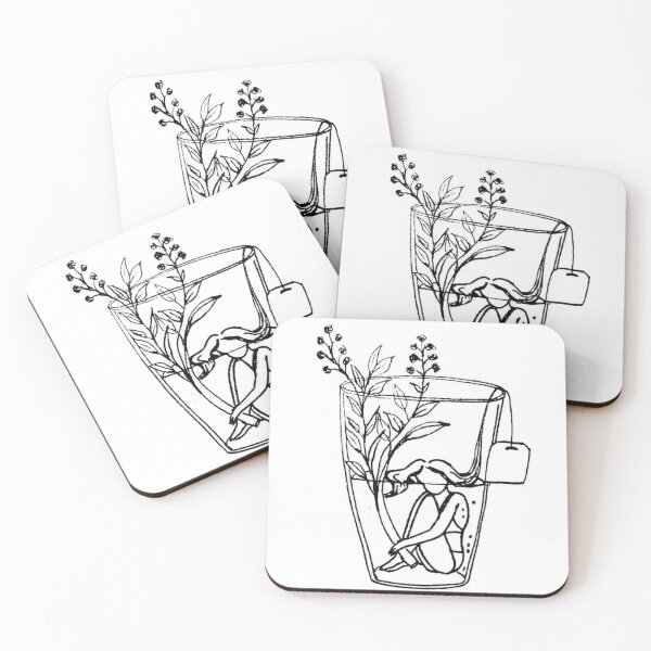 Item preview, Aesthetic girl herbal tea line art designed and sold by Tauruseagull.