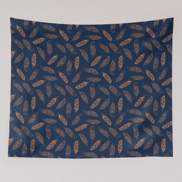 Item preview, Bird Feathers seamless Pattern - Dark Blue designed and sold by AanmahStore.