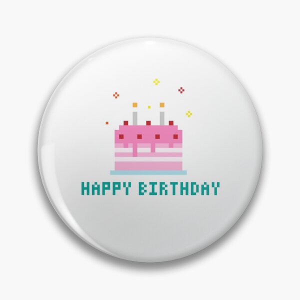 Item preview, Happy Birthday cake in pixel art designed and sold by Jsulee.