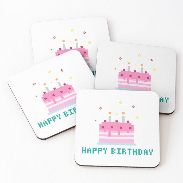 Item preview, Happy Birthday cake in pixel art designed and sold by Jsulee.