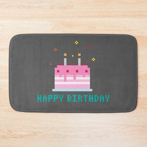 Item preview, Happy Birthday cake in pixel art designed and sold by Jsulee.