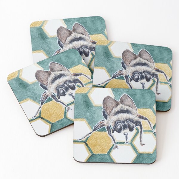 Item preview, Bee on golden honeycombs designed and sold by Sanguinik.