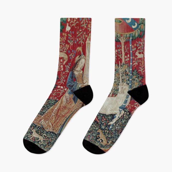Item preview, Lady and Unicorn Medieval Tapestry Five Senses - Hearing designed and sold by VintageArchive.