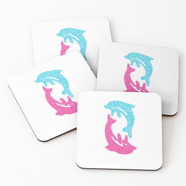 Item preview, Pink & Blue Glitter Dolphins designed and sold by evaschilling.
