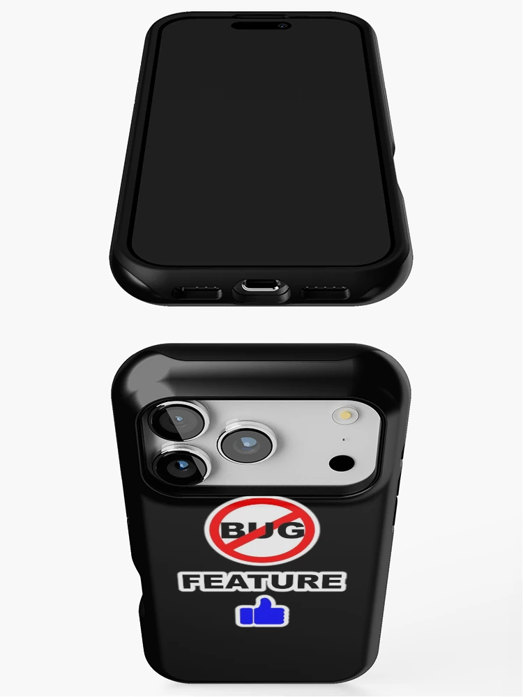 Thumbnail 3 of 4, iPhone Case, Not a Bug, Feature, Software Bugs, Software Testing, Software Engineer, Computer Science, Programming Humor, Dark designed and sold by Max-Wear.
