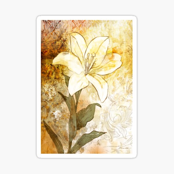 White Lily Sticker