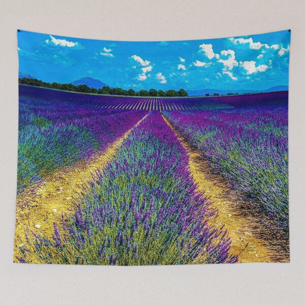 Item preview, blue sky Lavender farm tapestries designed and sold by JD369.
