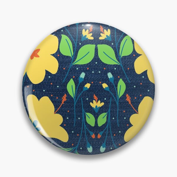Item preview, Floral Denim Textured Effect 1960s Vibes Boho Aesthetics [#213] designed and sold by AfriStyleUK.