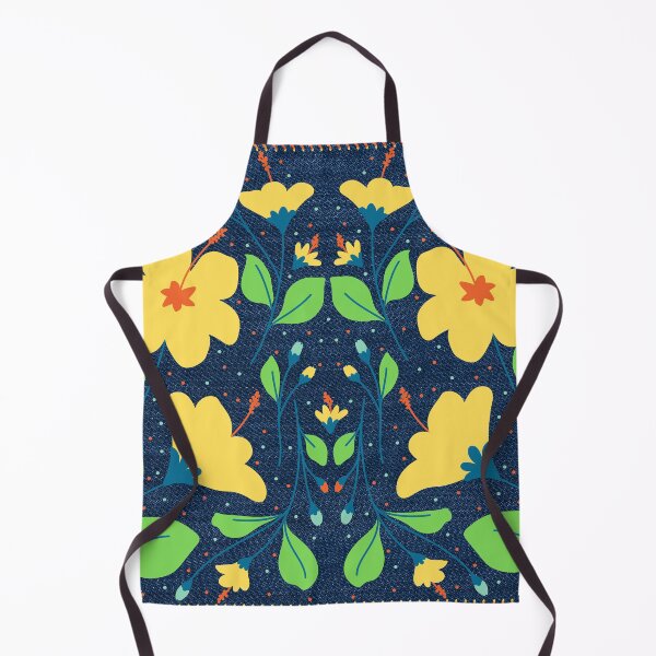 Item preview, Floral Denim Textured Effect 1960s Vibes Boho Aesthetics [#213] designed and sold by AfriStyleUK.