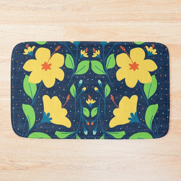Item preview, Floral Denim Textured Effect 1960s Vibes Boho Aesthetics [#213] designed and sold by AfriStyleUK.
