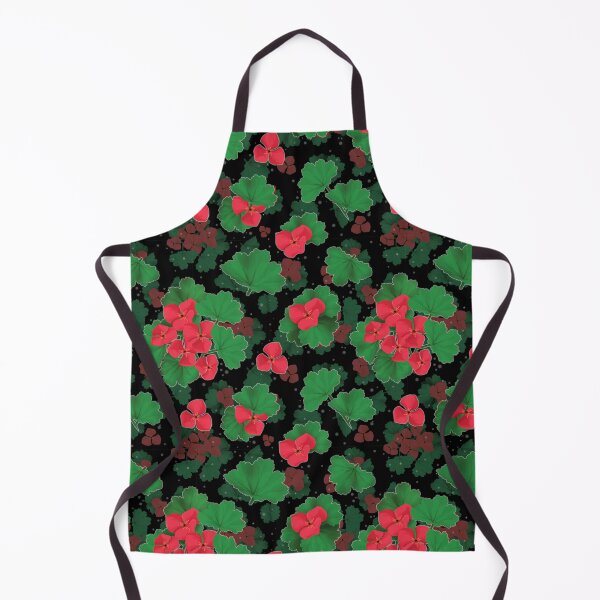 Item preview, Red Geraniums illustrated flower original art designed and sold by NonDecafArt.