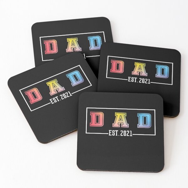 Item preview, Dad est 2021 colorful first fathers day gift designed and sold by kimart18.