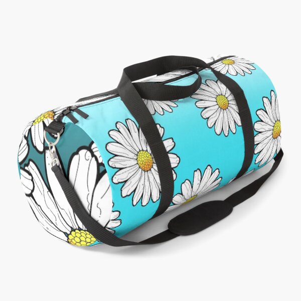 Item preview, daisy pattern on gradient turquoise blue background designed and sold by weilertsen.