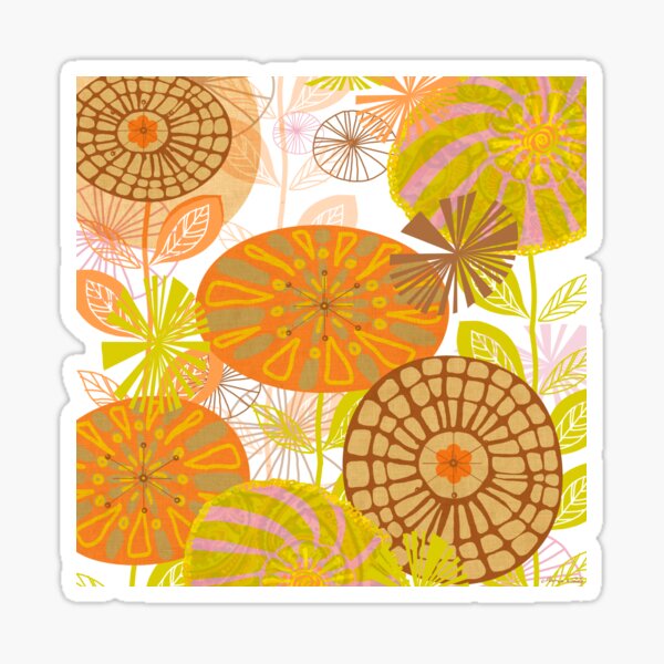 Mid-Century Modern Floral Art 2 Sticker