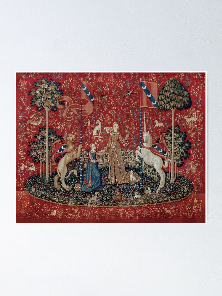 Lady and Unicorn Medieval Tapestry Five Senses Taste