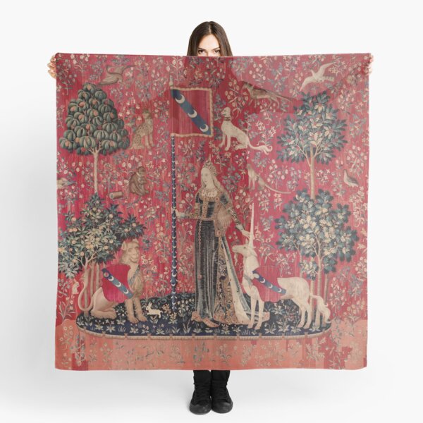 Item preview, Lady and Unicorn Medieval Tapestry Five Senses - Touch designed and sold by VintageArchive.