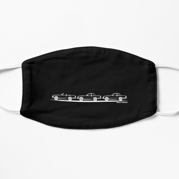 Row of Three Mercedes SL Type W107 450SL 560SL White Flat Mask